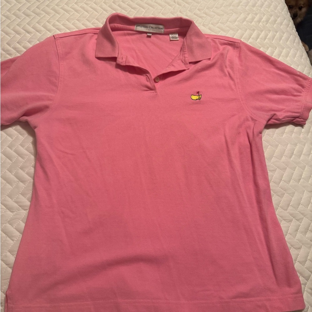 Masters Pink Fitted Polo Tee golf shirt med